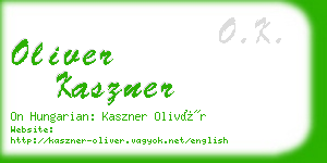 oliver kaszner business card